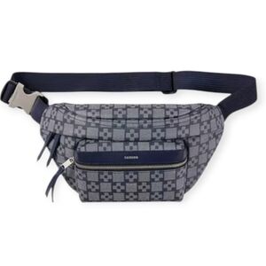 NWT Sandro Square Cross Monogram Large Belt Bag Blue Mens Unisex